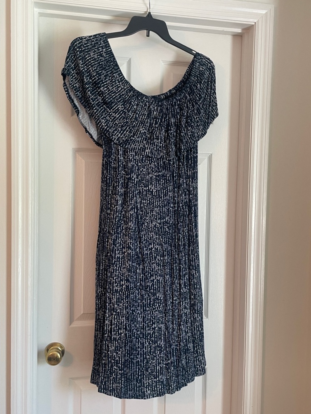 Lane Bryant Navy and White Midi Dress
